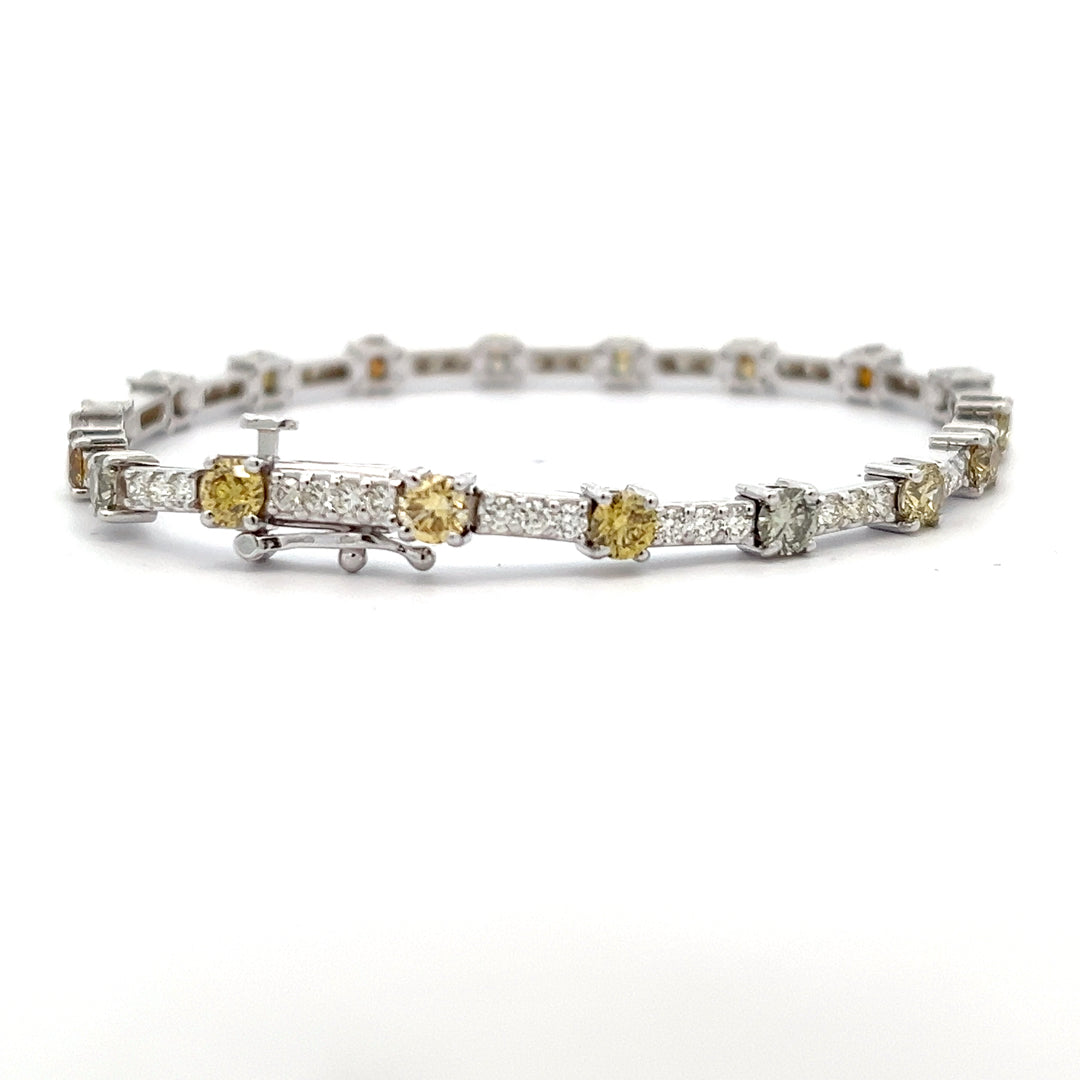 Rainbow Diamond Tennis Bracelet 18K