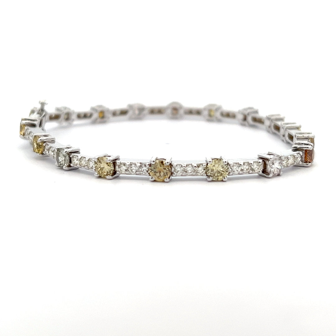 Rainbow Diamond Tennis Bracelet 18K