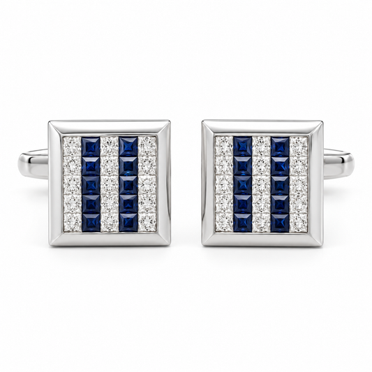 Serene Sapphire & Diamond Cuff Links