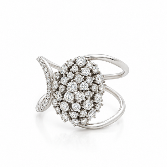 Half Disc Diamond Rings