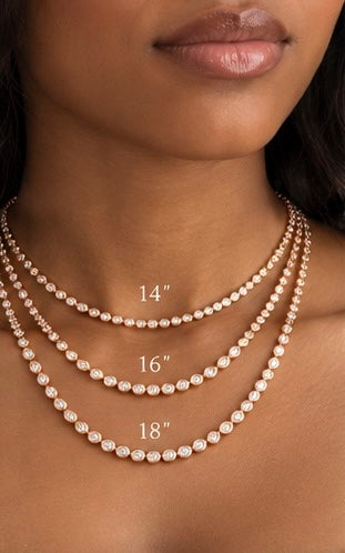 Bezel Tennis Necklace – Natural Diamond