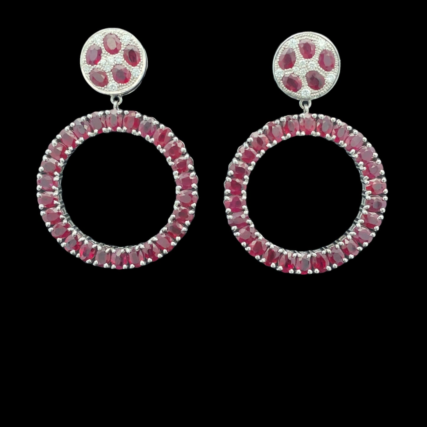 Red Cheetah Button Hoops