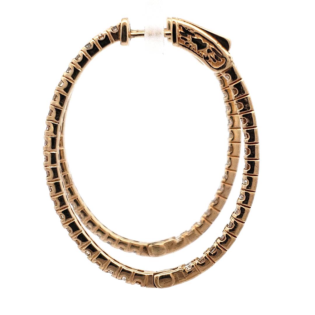 Diamond Oval Hoop Earrings