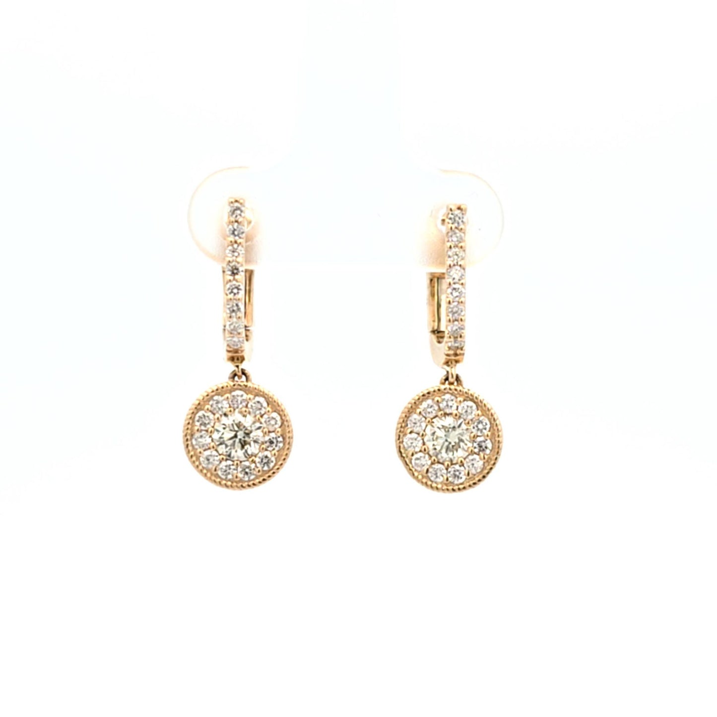 Diamond Halo Dangling Earrings