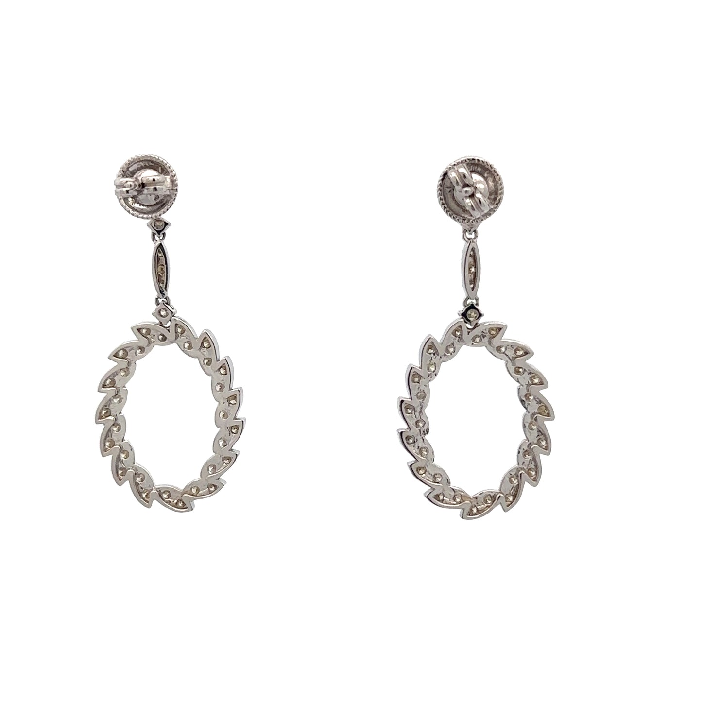 Diamond Oval Wreath Earrings