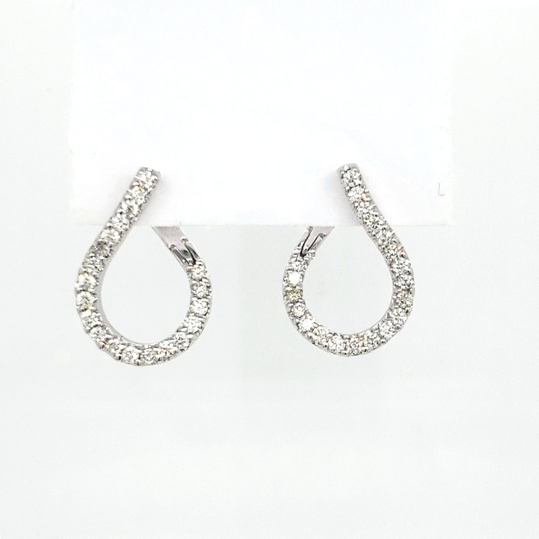 Round-cut Diamond Twisted Loop Earrings