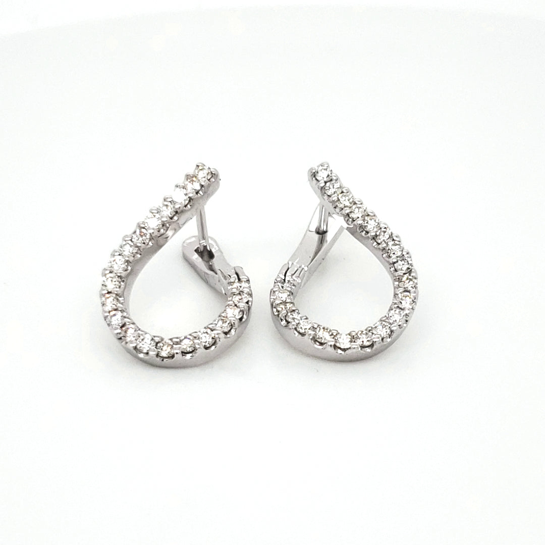 Round-cut Diamond Twisted Loop Earrings