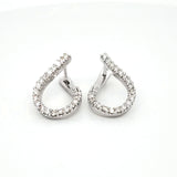 Round-cut Diamond Twisted Loop Earrings