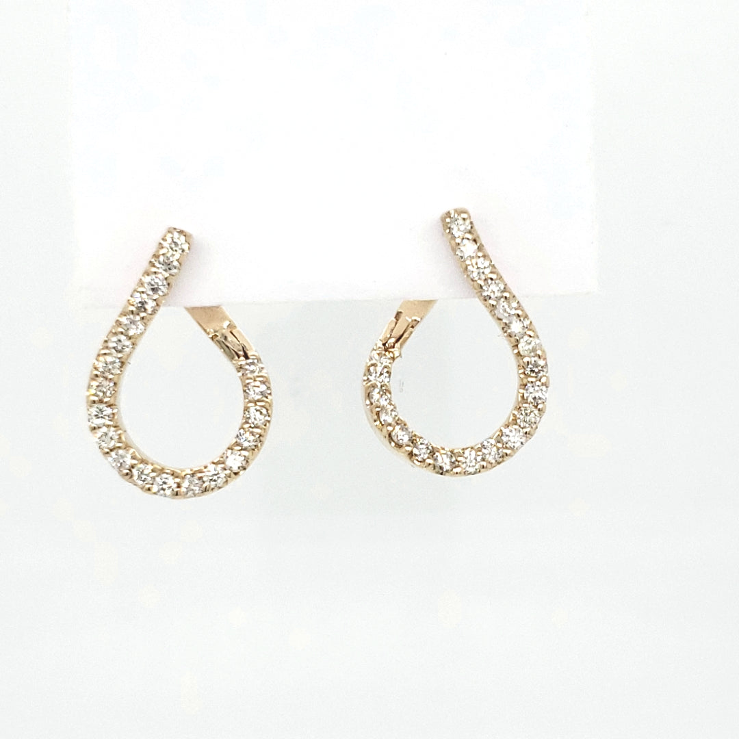 Round-cut Diamond Twisted Loop Earrings