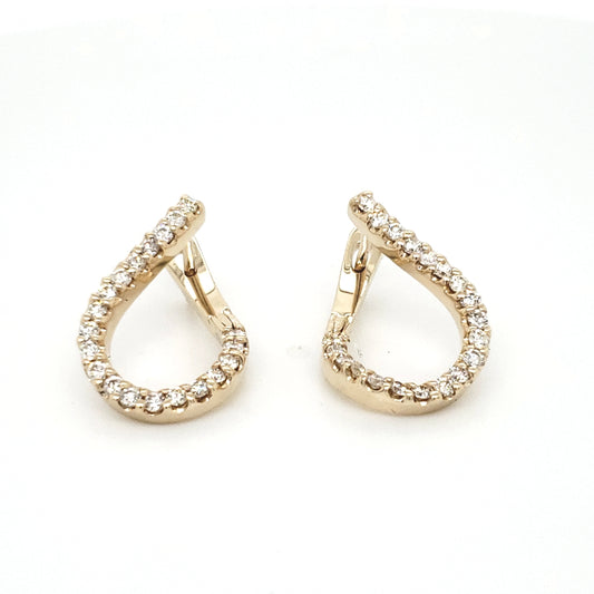 Round-cut Diamond Twisted Loop Earrings