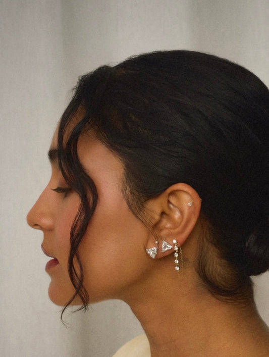 Diamond Drop Chain Earrings