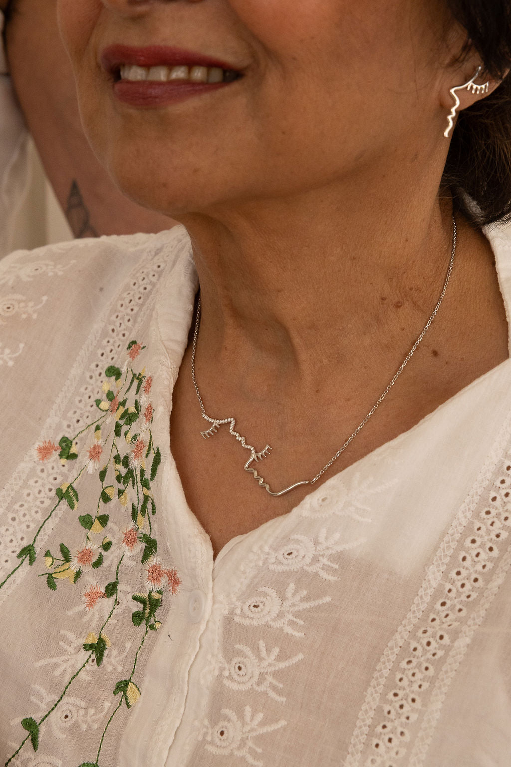 Asymmetrical Face Earrings (14K with Natural Diamonds)