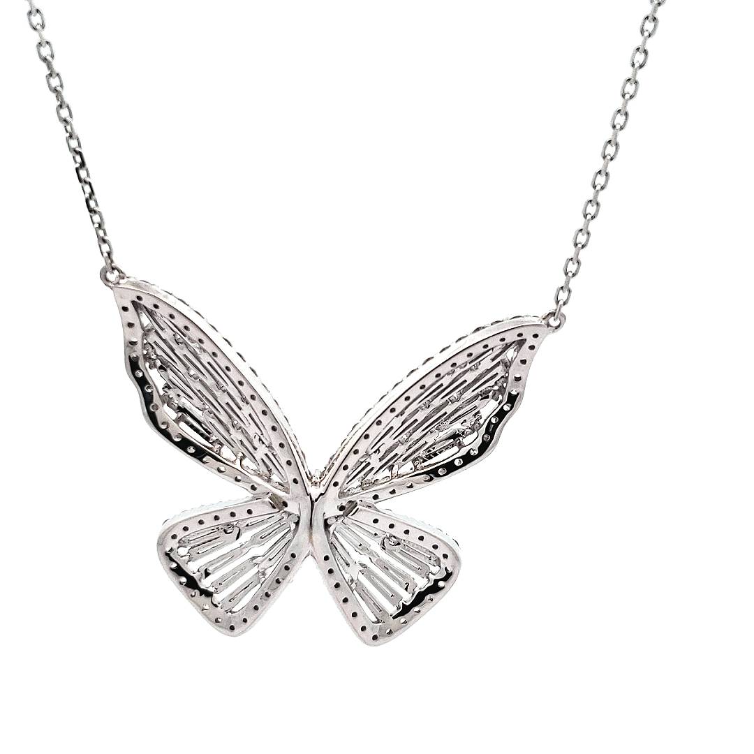 Butterfly Baguette Diamond Pendant