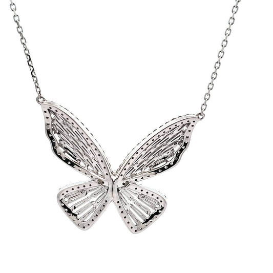 Butterfly Baguette Diamond Pendant