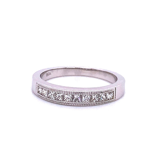 1-1/4 CTTW Princess-Cut Diamond Wedding Set 14k White Gold