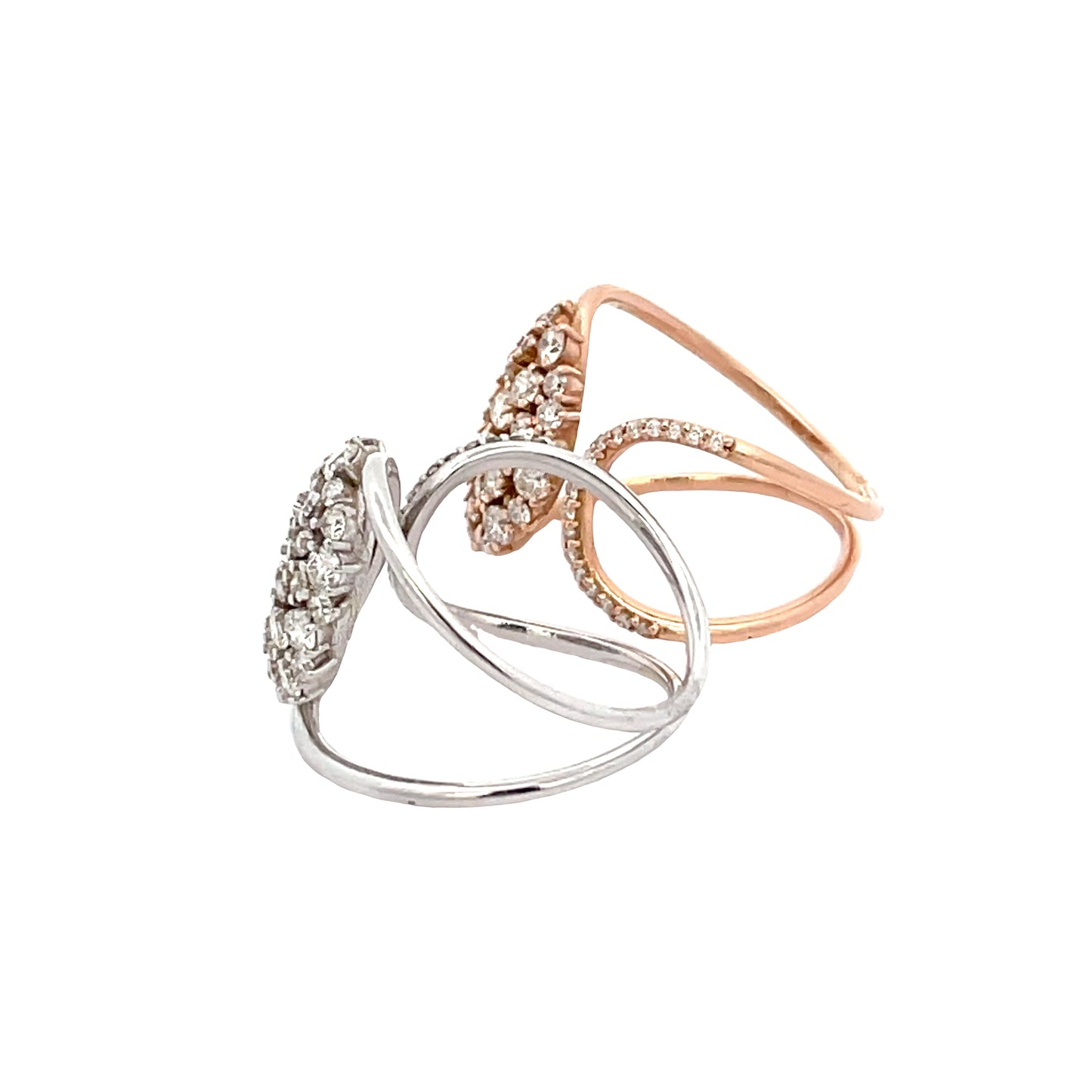 Half Disc Diamond Rings
