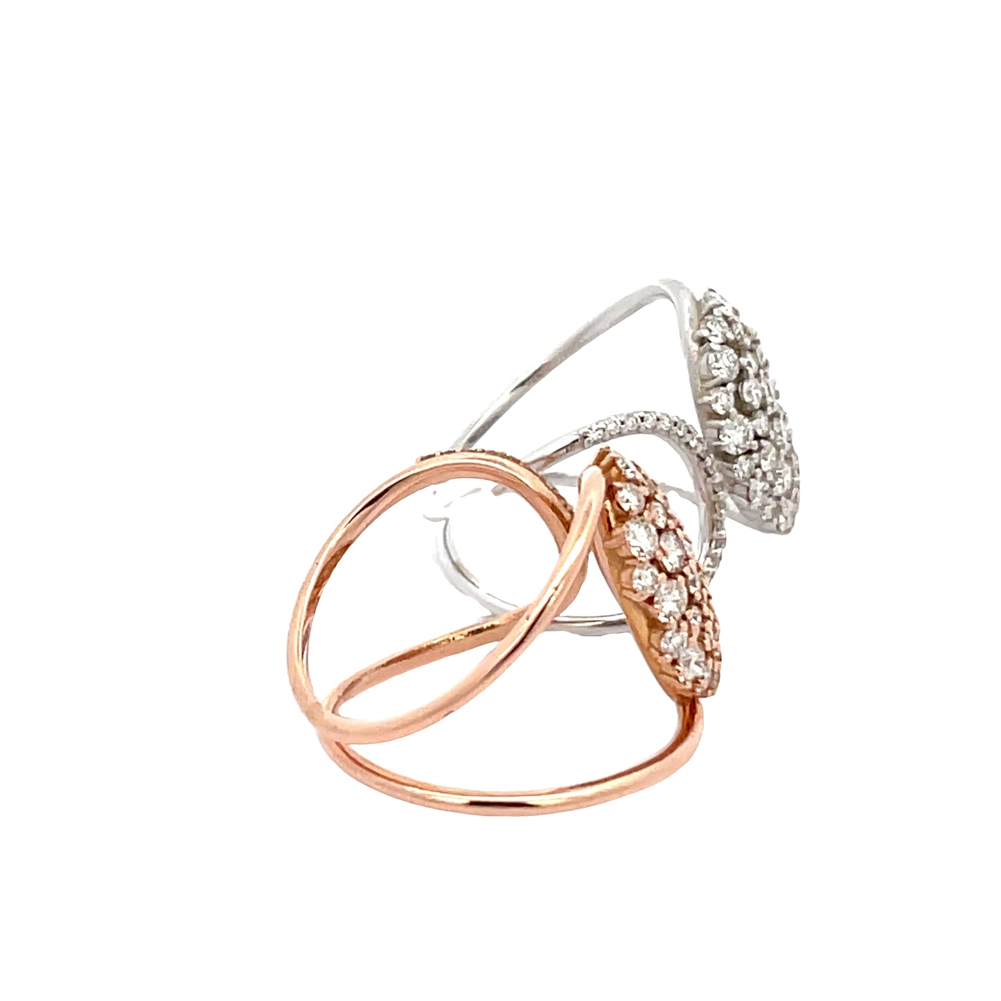 Half Disc Diamond Rings