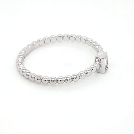 Beaded Diamond Stackable Rings