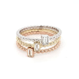 Beaded Diamond Stackable Rings