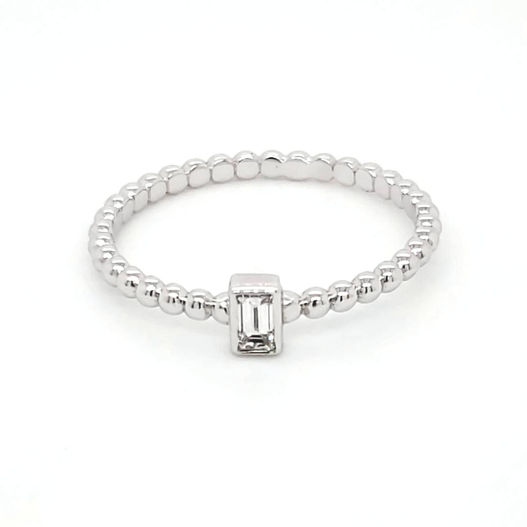 Beaded Diamond Stackable Rings