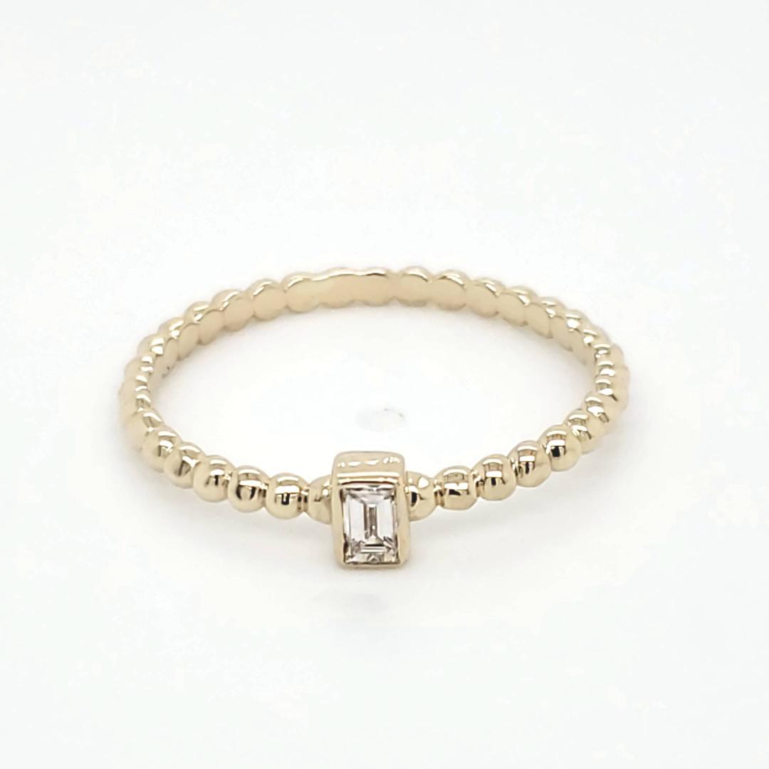 Beaded Diamond Stackable Rings