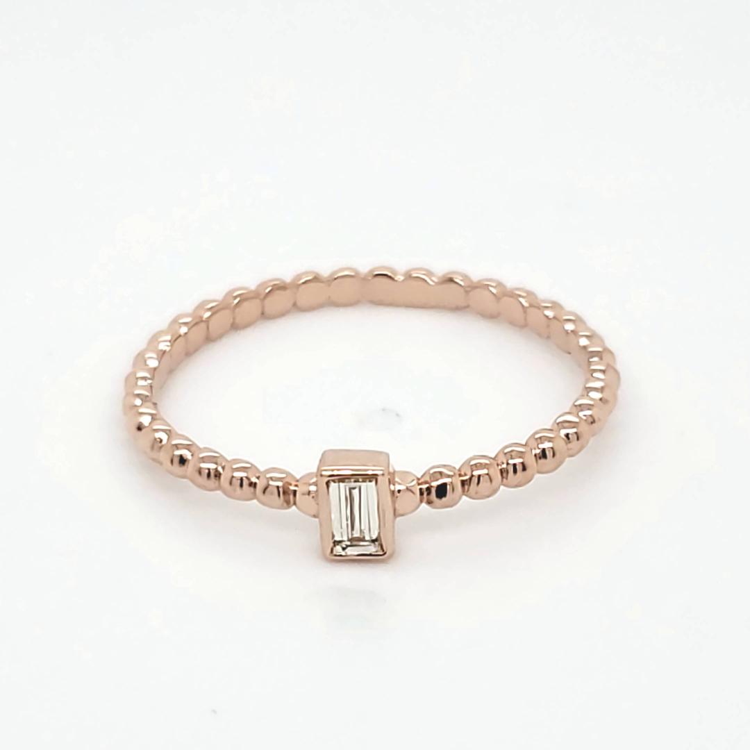 Beaded Diamond Stackable Rings
