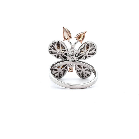 Champagne Diamond Butterfly Ring