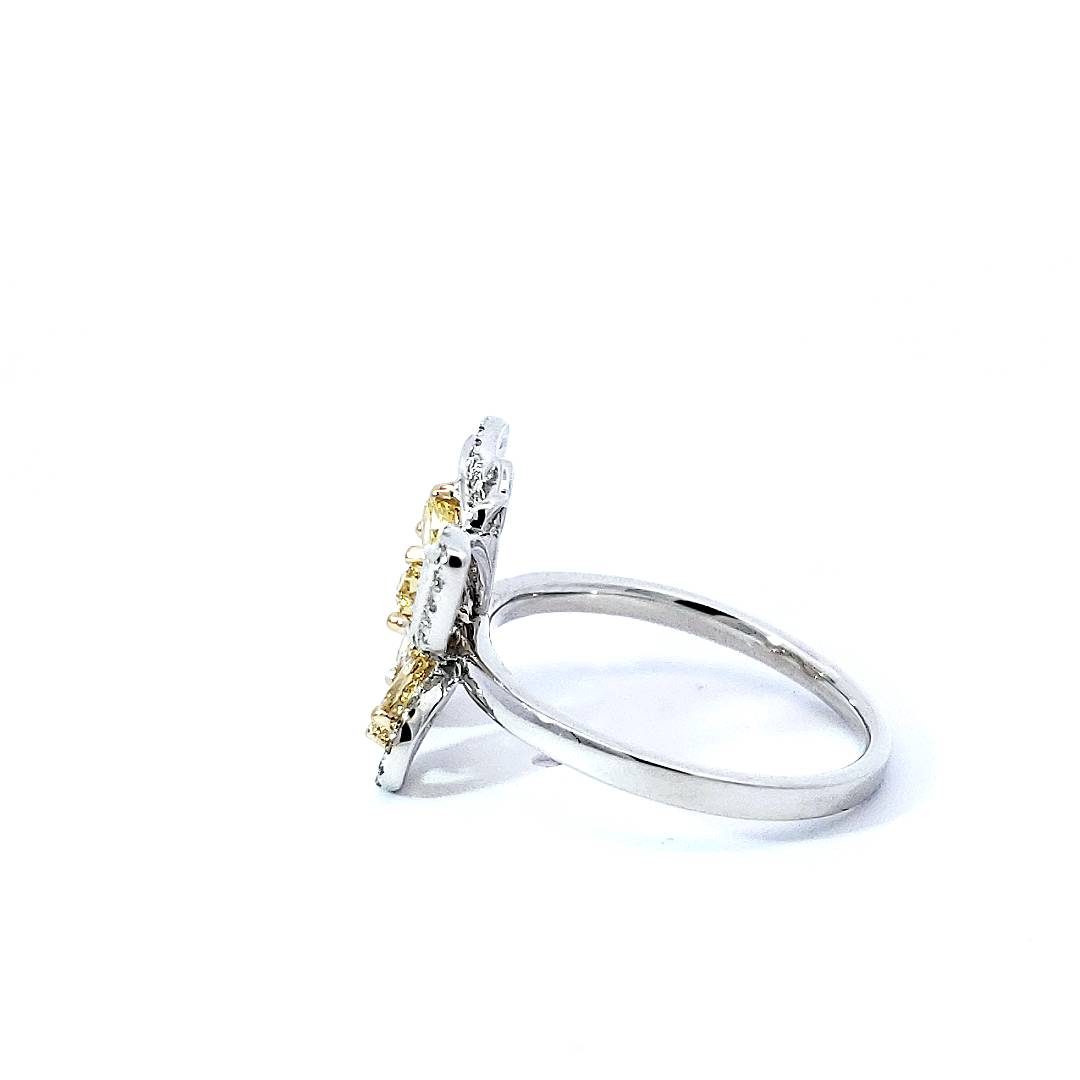 Yellow Pear Diamond Butterfly Ring