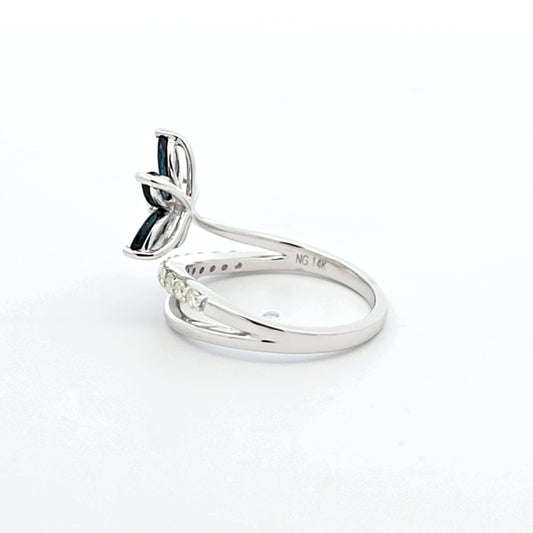 Sapphire and Diamond Flora Ring