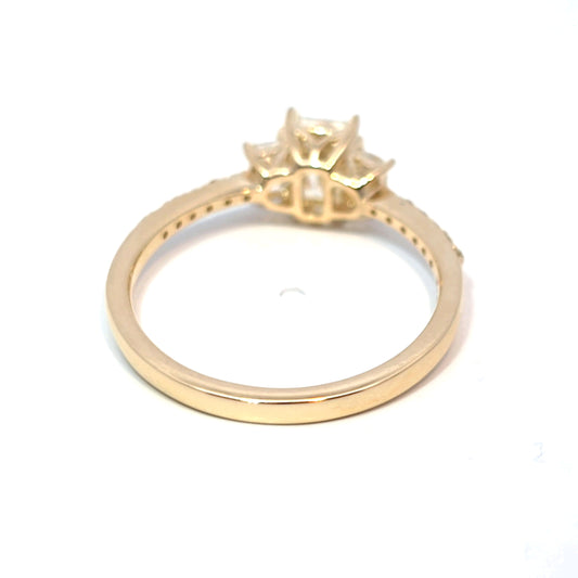 14k Yellow Gold 3-Stone Engagement Ring