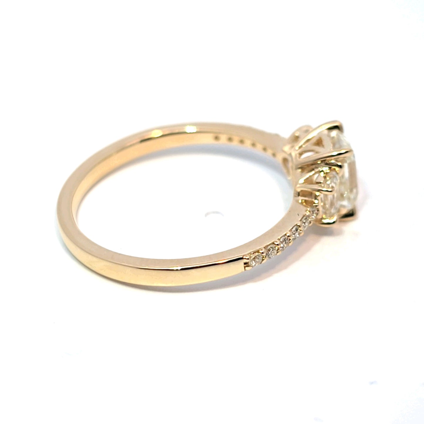 14k Yellow Gold 3-Stone Engagement Ring