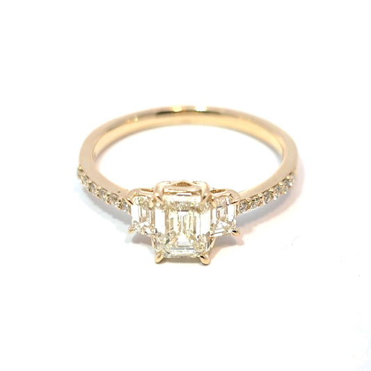 14k Yellow Gold 3-Stone Engagement Ring