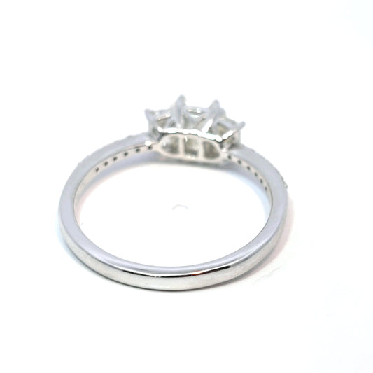 14k White Gold 3-Stone Engagement Ring