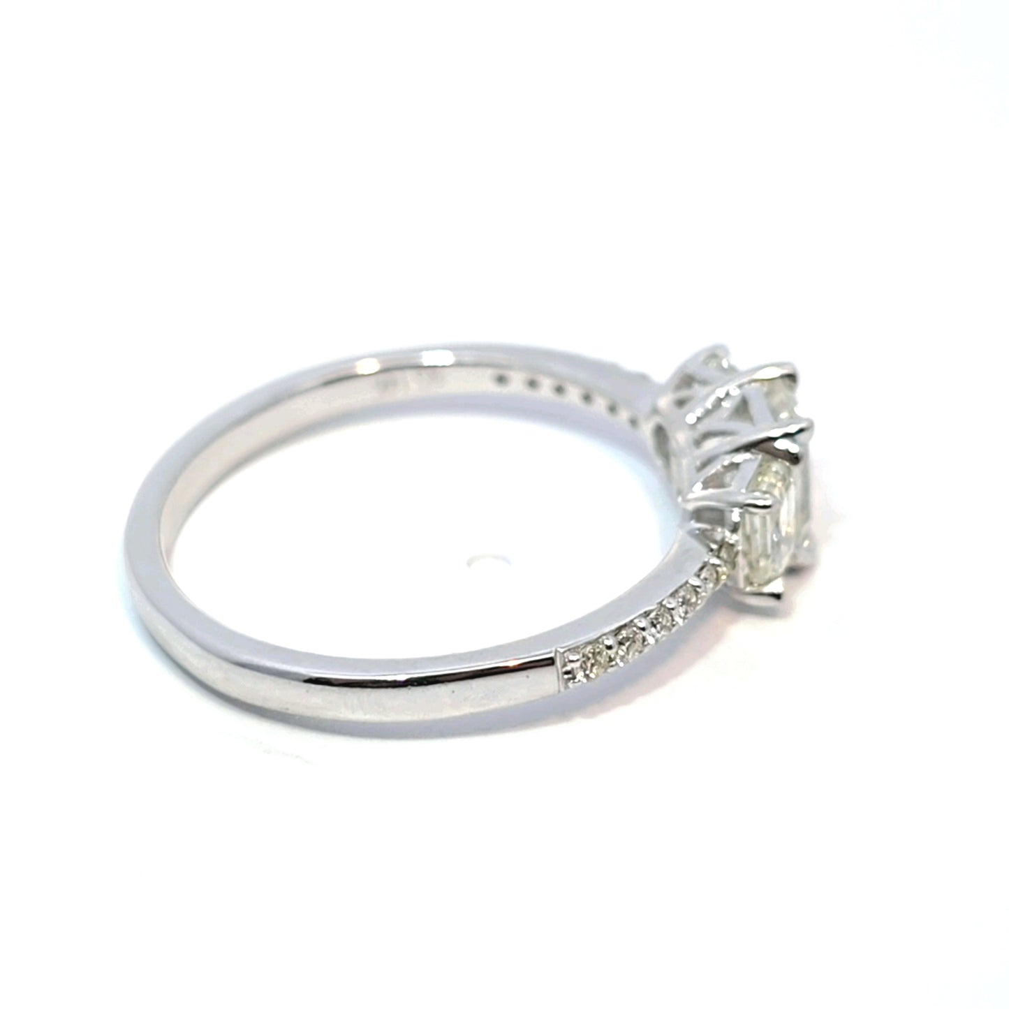 14k White Gold 3-Stone Engagement Ring