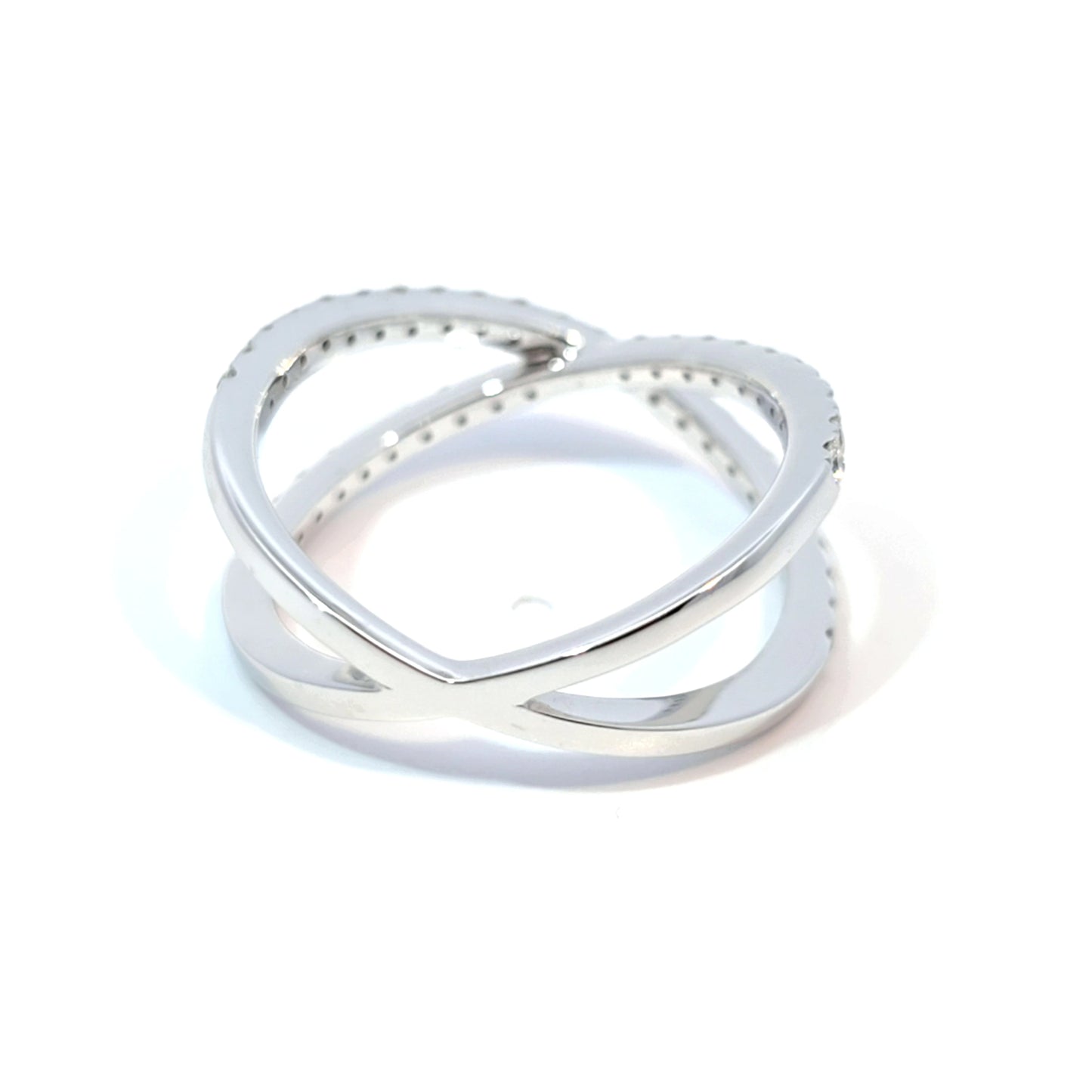 14k Gold Crossover Ring Round-cut Diamonds 0.50cttw