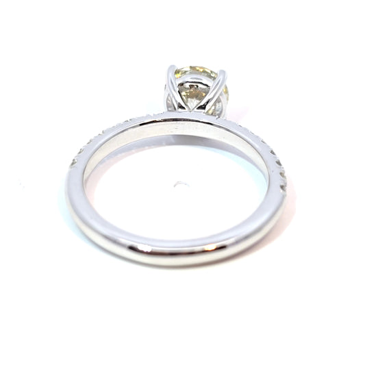 14k White Gold Round Brilliant Diamond Solitaire Engagement Ring 1.27cttw