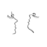 Asymmetrical Face Earrings (14K with Natural Diamonds)