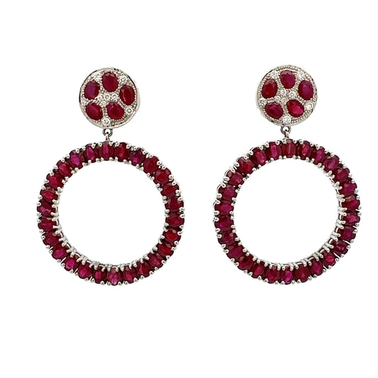 Red Cheetah Button Hoops