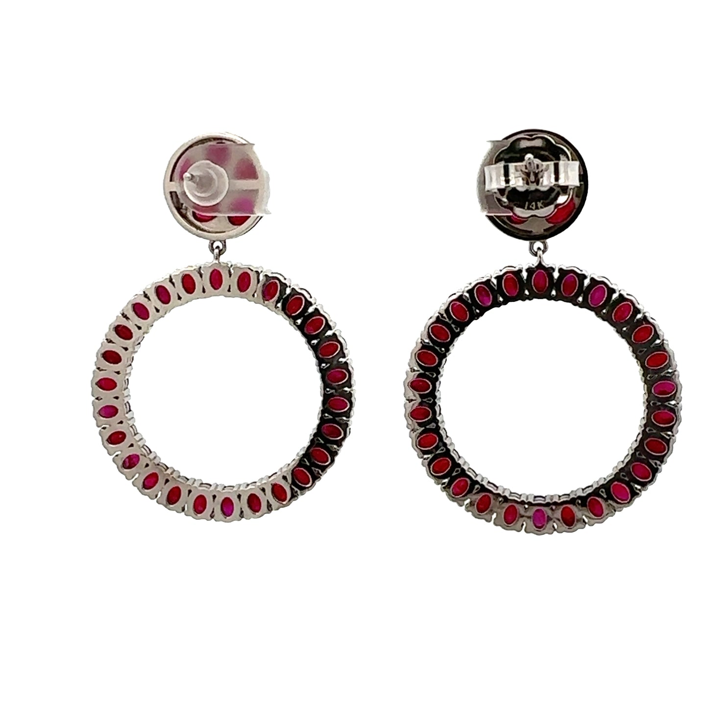 Red Cheetah Button Hoops