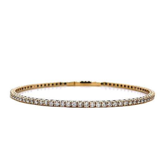 Flexible Diamond Bangle in 14K White, Yellow, or Rose Gold