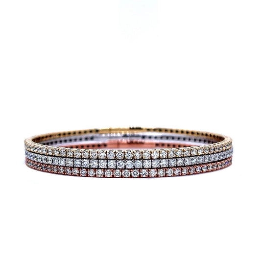 Flexible Diamond Bangle in 14K White, Yellow, or Rose Gold