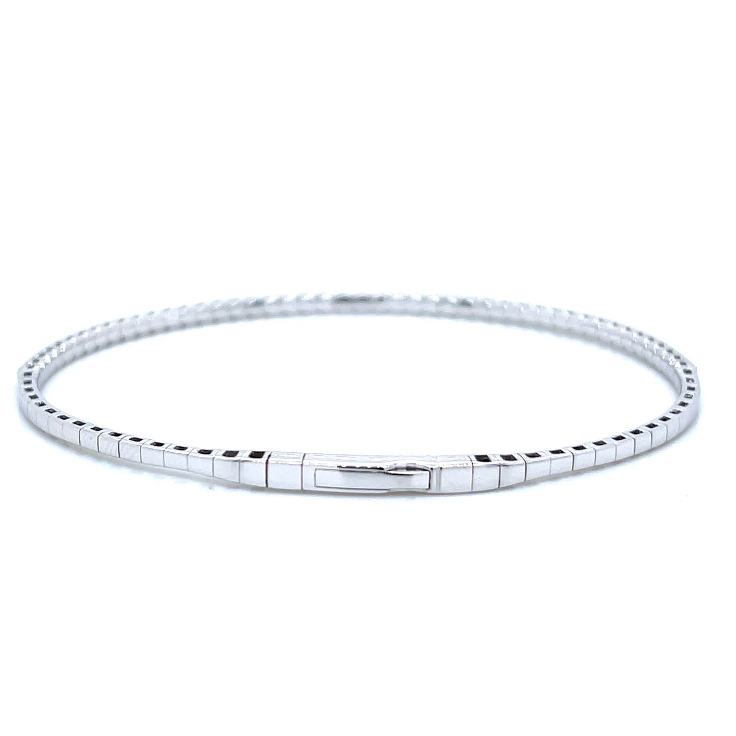 Flexible Halfway Diamond Bangle in 14k White, Yellow, or Rose Gold