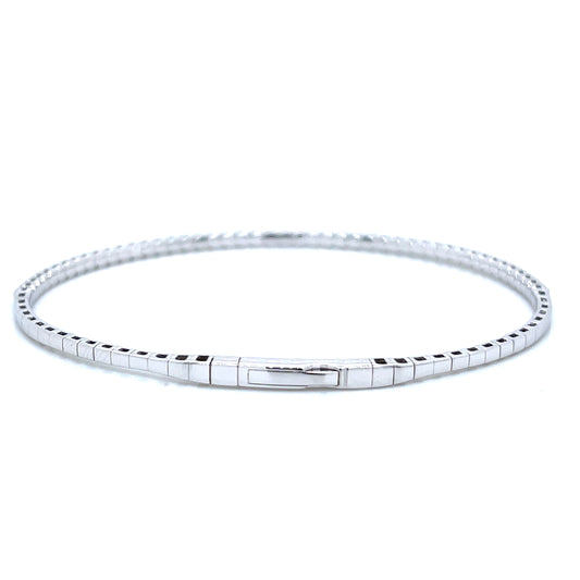 Flexible Halfway Diamond Bangle in 14k White, Yellow, or Rose Gold