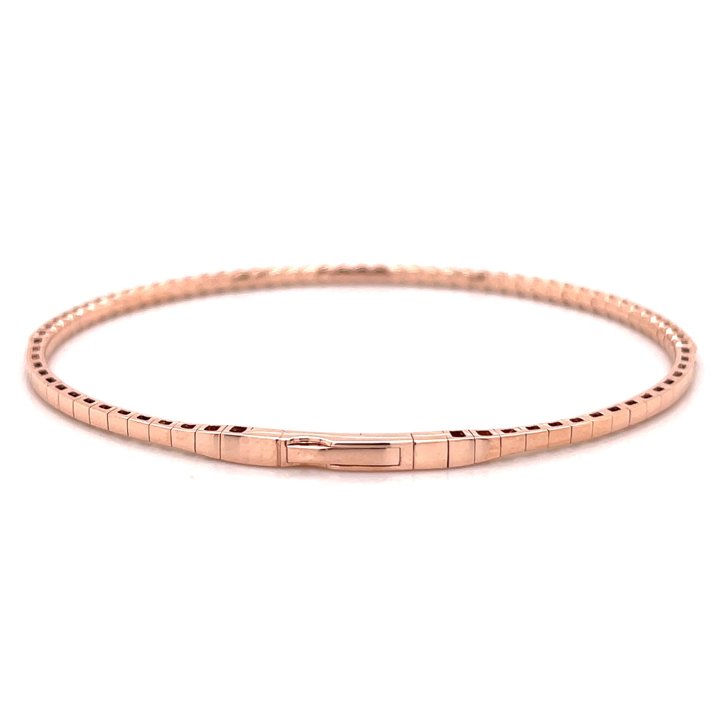 Flexible Halfway Diamond Bangle in 14k White, Yellow, or Rose Gold