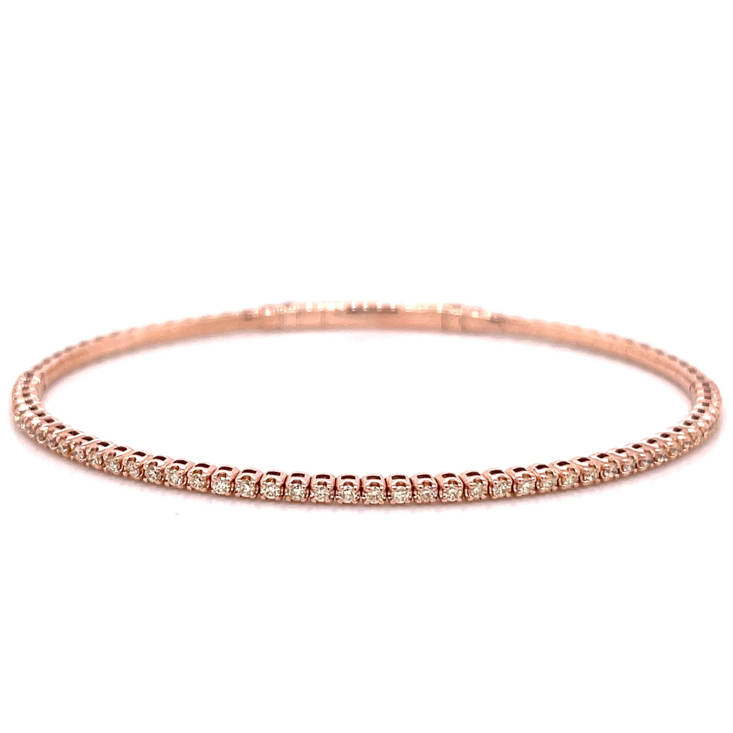 Flexible Halfway Diamond Bangle in 14k White, Yellow, or Rose Gold