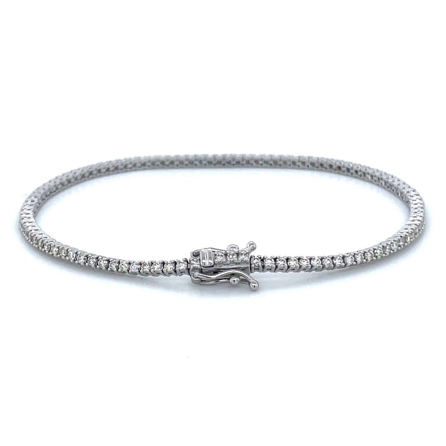 1.53CT 4-Prong Diamond Tennis Bracelet in 14k White Gold