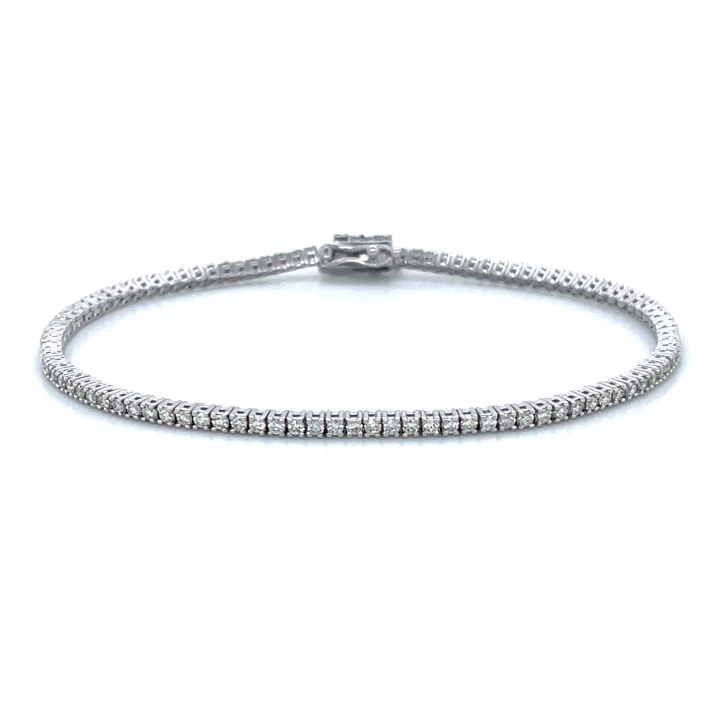 1.53CT 4-Prong Diamond Tennis Bracelet in 14k White Gold
