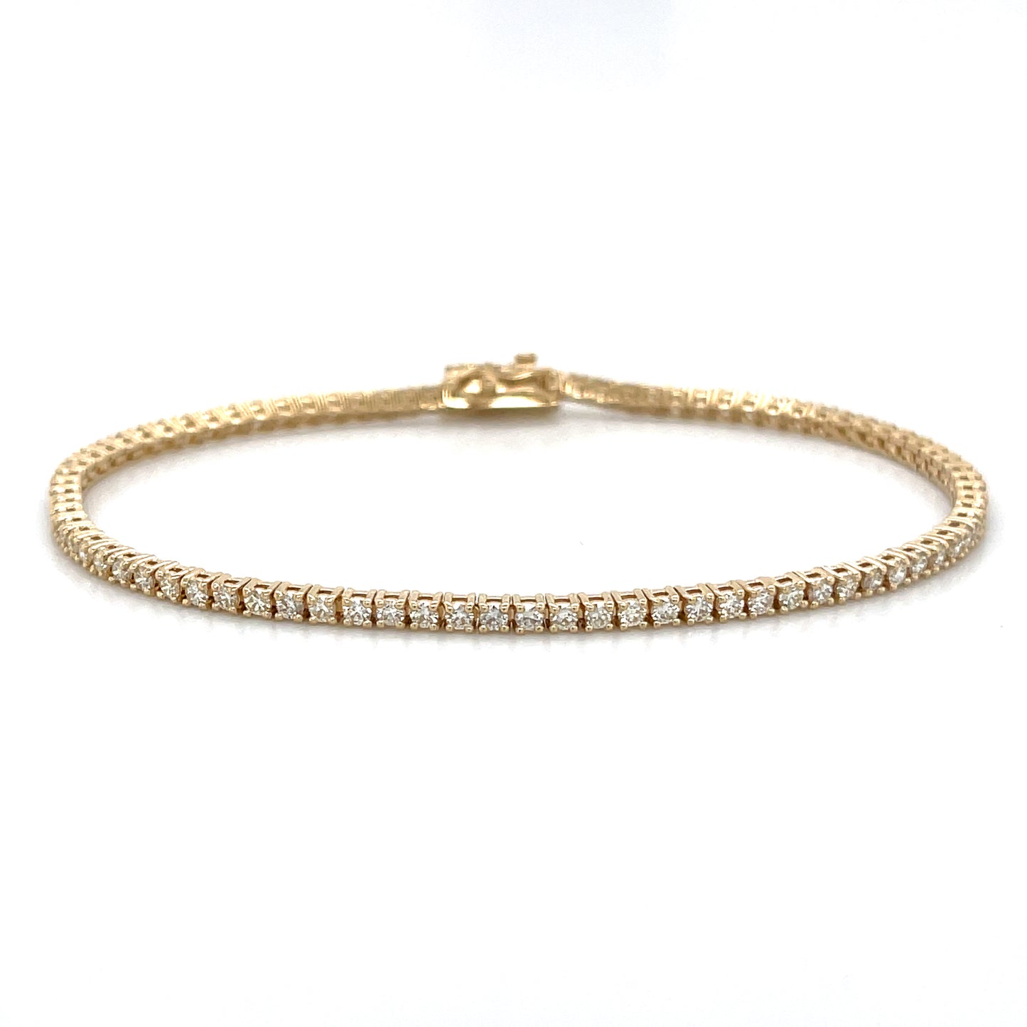 1.80CT 4-Prong Diamond Tennis Bracelet in 14k Yellow Gold