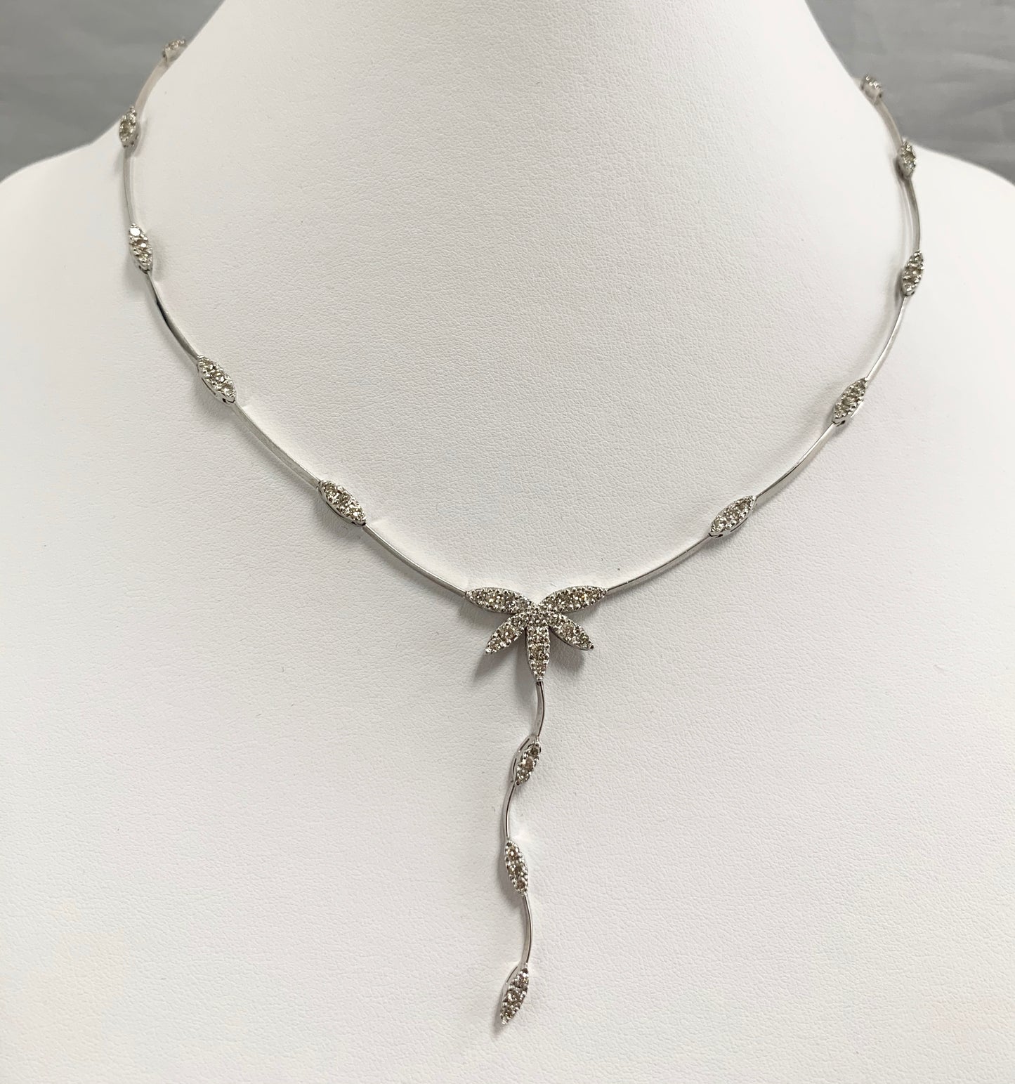 Palm Leaf Diamond Necklace