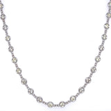 Diamond by the Yard Bezel Necklace in 14k White Gold